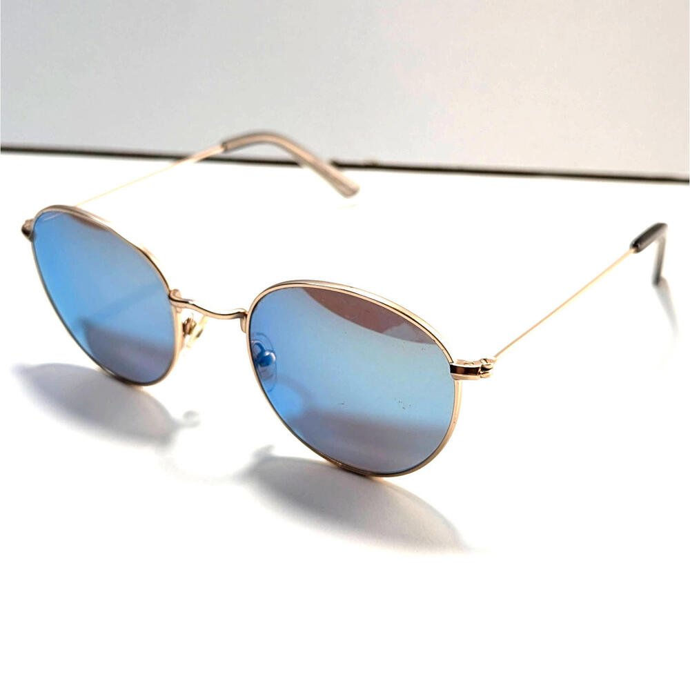 Madewell Fest Aviator Sunglasses Light Blue Gold Tone Frames Eyewear Chic